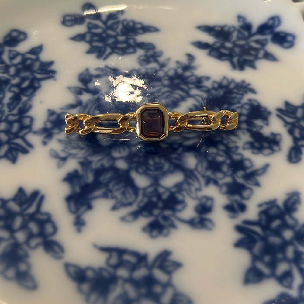Christian Dior Vintage Purple Amethyst Pin